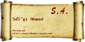 Sági Ahmed névjegykártya